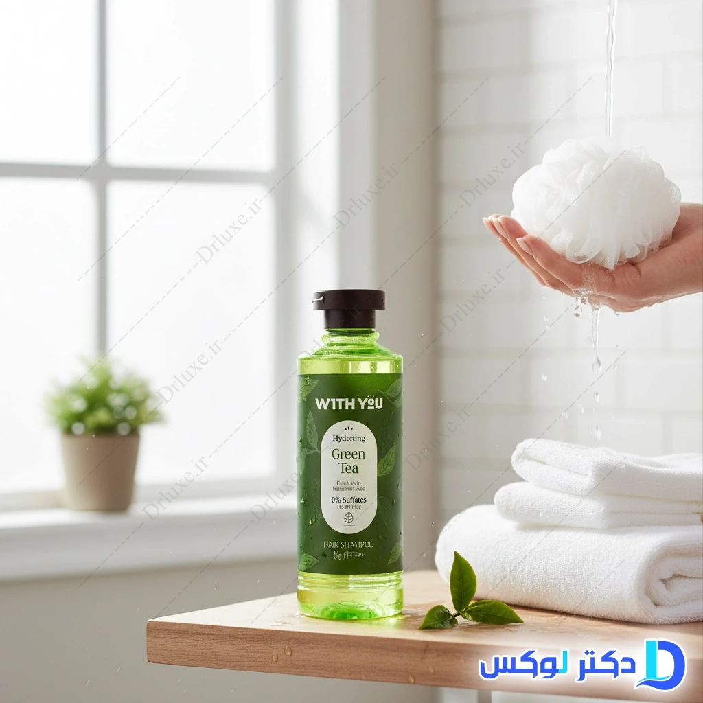 شامپو موی سر چای سبز و هیالورونیک اسید ویت یو 300 میلی‌لیتر